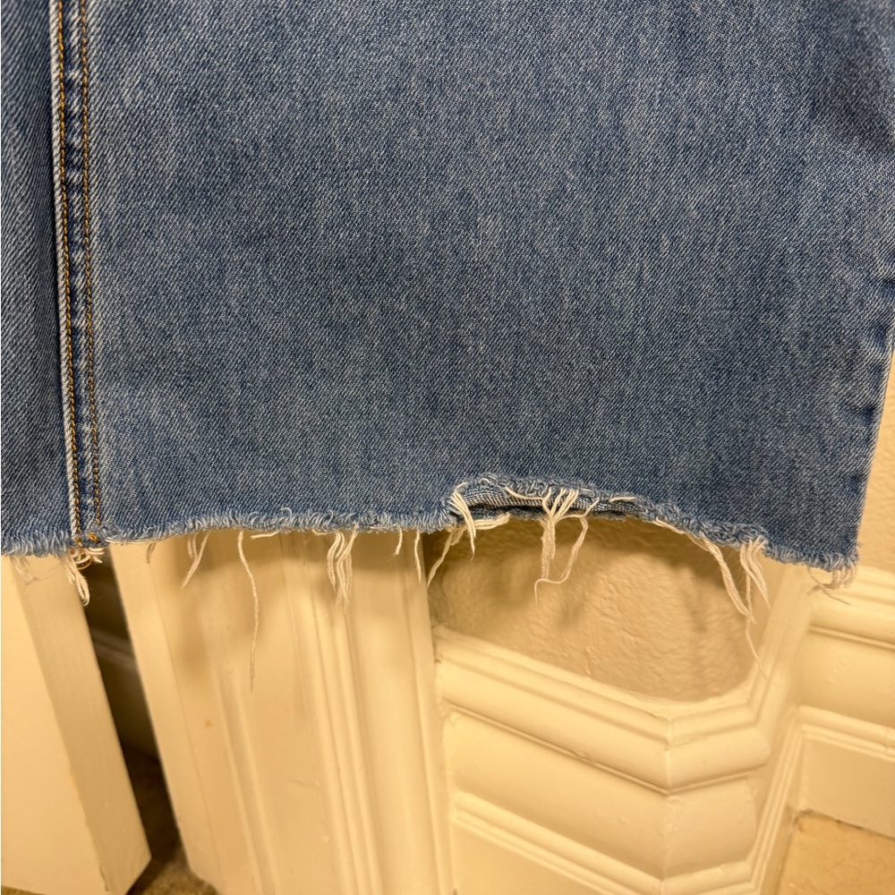 Veronica Beard Taylor Raw Hem High Waist Wide Leg Jean Medium Wash Denim Size 30 - Picture 8 of 11